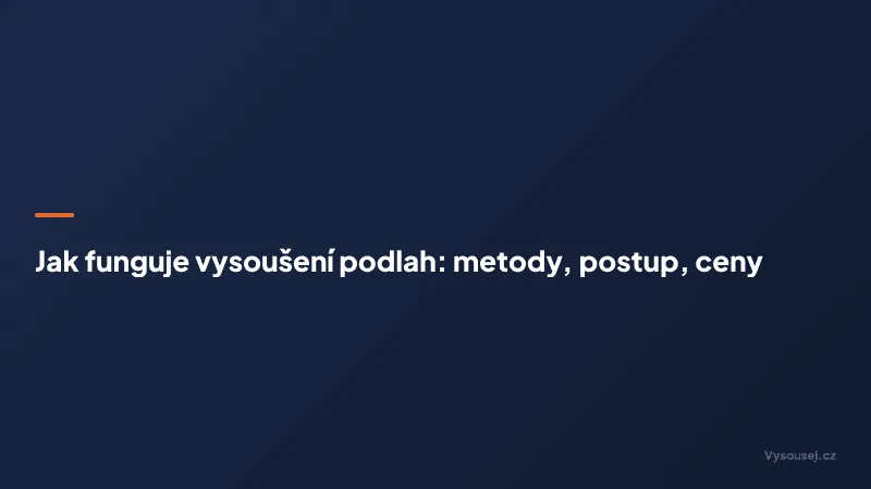 Jak funguje vysoušení podlah: metody, postup, ceny