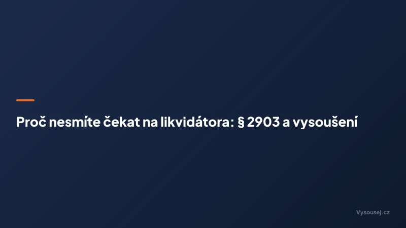 Proč nesmíte čekat na likvidátora: § 2903 a vysoušení